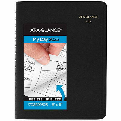 AT-A-GLANCE Four-Person Group Daily Appointment Book, 11 x 8, Black Cover, 12-Month (Jan to Dec): 2026 (7082205)