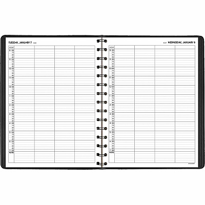 AT-A-GLANCE Four-Person Group Daily Appointment Book, 11 x 8, Black Cover, 12-Month (Jan to Dec): 2026 (7082205)