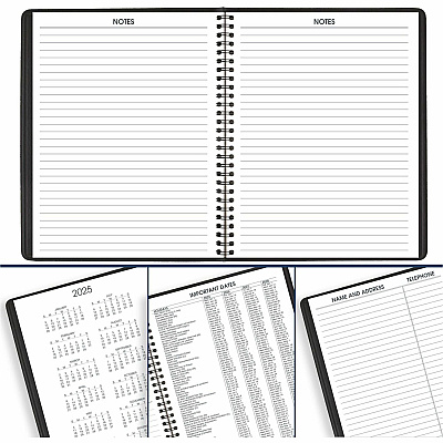 AT-A-GLANCE Weekly Planner Ruled for Open Scheduling, 8.75 x 6.75, Black Cover, 12-Month (Jan to Dec): 2026 (7085505)