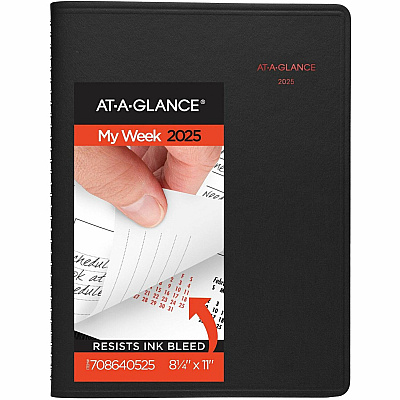AT-A-GLANCE 800 Range Weekly/Monthly Appointment Book, 11 x 8.25, Black Cover, 12-Month (Jan to Dec): 2026 (7086405)