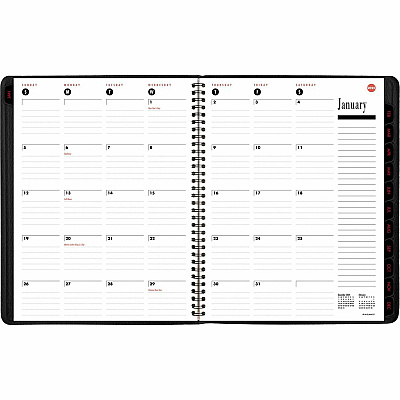 AT-A-GLANCE 800 Range Weekly/Monthly Appointment Book, 11 x 8.25, Black Cover, 12-Month (Jan to Dec): 2026 (7086405)