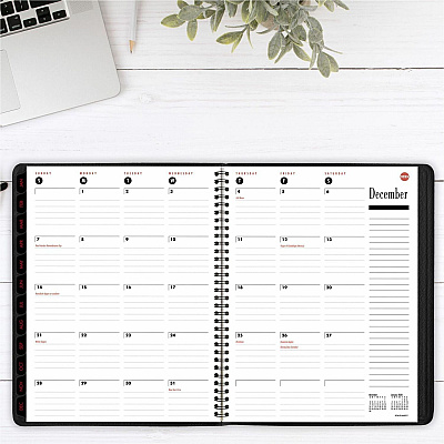 AT-A-GLANCE 800 Range Weekly/Monthly Appointment Book, 11 x 8.25, Black Cover, 12-Month (Jan to Dec): 2026 (7086405)