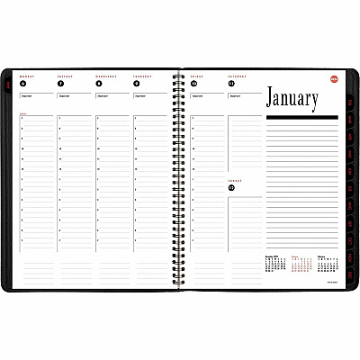 AT-A-GLANCE 800 Range Weekly/Monthly Appointment Book, 11 x 8.25, Black Cover, 12-Month (Jan to Dec): 2026 (7086405)