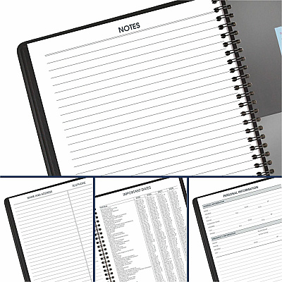 AT-A-GLANCE Weekly Vertical-Column Appointment Book Ruled for Hourly Appointments, 8.75 x 7, Black Cover, 13-Month: Jan 2026 to Jan 2027 (7086505)