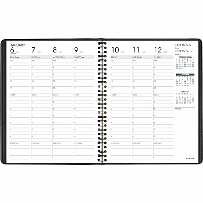 AT-A-GLANCE Weekly Vertical-Column Appointment Book Ruled for Hourly Appointments, 8.75 x 7, Black Cover, 13-Month: Jan 2026 to Jan 2027 (7086505)