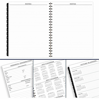 AT-A-GLANCE Executive Weekly/Monthly Planner Refill with 15-Minute Appointments, 11 x 8.25, White Sheets, 12-Month (Jan to Dec): 2026 (7091110)