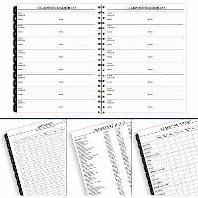 AT-A-GLANCE Executive Weekly/Monthly Planner Refill with 15-Minute Appointments, 11 x 8.25, White Sheets, 12-Month (Jan to Dec): 2026 (7091110)