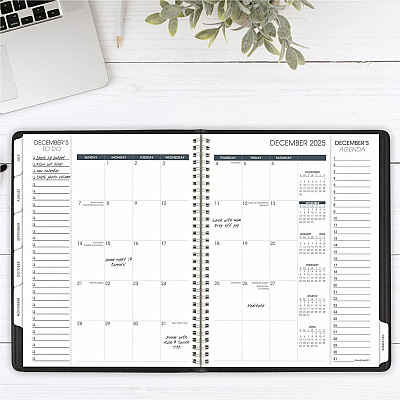 AT-A-GLANCE Triple View Weekly Vertical-Column Format Appointment Book, 11 x 8.25, Black Cover, 12-Month (Jan to Dec): 2026 (70950V05)