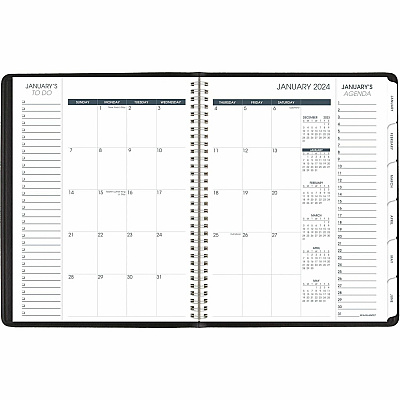 AT-A-GLANCE Triple View Weekly Vertical-Column Format Appointment Book, 11 x 8.25, Black Cover, 12-Month (Jan to Dec): 2026 (70950V05)