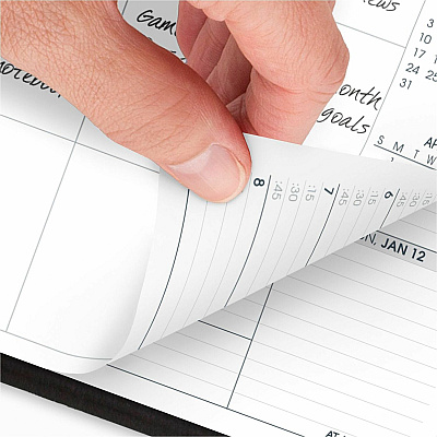 AT-A-GLANCE Triple View Weekly Vertical-Column Format Appointment Book, 11 x 8.25, Black Cover, 12-Month (Jan to Dec): 2026 (70950V05)