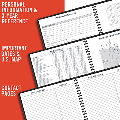 AT-A-GLANCE Weekly Appointment Book, 11 x 8.25, Black Cover, 14-Month: July 2025 to Aug 2026 (7095705)