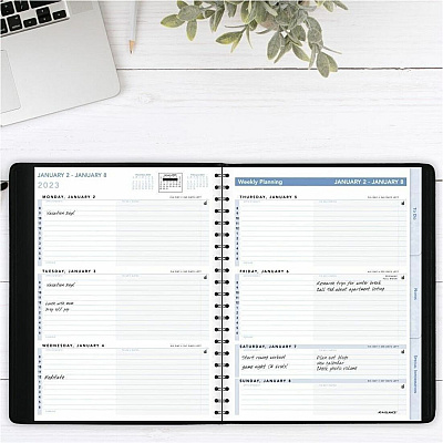 AT-A-GLANCE The Action Planner Weekly Appointment Book, 11 x 8, Black Cover, 12-Month (Jan to Dec): 2026 (70EP0105)