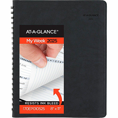 AT-A-GLANCE The Action Planner Weekly Appointment Book, 11 x 8, Black Cover, 12-Month (Jan to Dec): 2026 (70EP0105)
