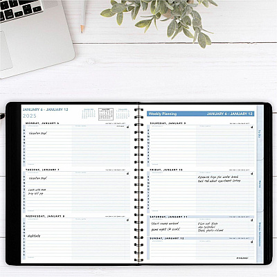 AT-A-GLANCE The Action Planner Weekly Appointment Book, 11 x 8, Black Cover, 12-Month (Jan to Dec): 2026 (70EP0105)