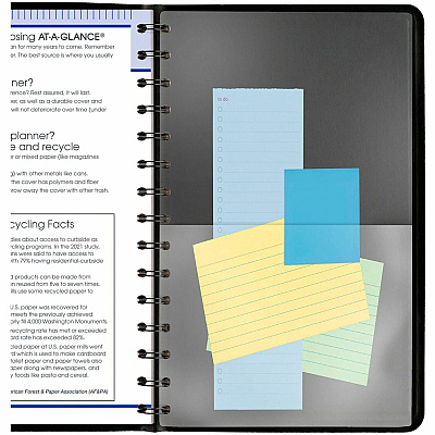 AT-A-GLANCE QuickNotes Weekly Block Format Appointment Book, 8.5 x 5.5, Black Cover, 12-Month (Jan to Dec): 2026 (760205)