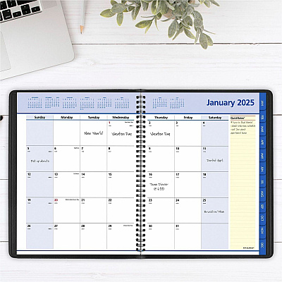 AT-A-GLANCE QuickNotes Monthly Planner, 11 x 8.25, Black Cover, 12-Month (Jan to Dec): 2026 (760605)