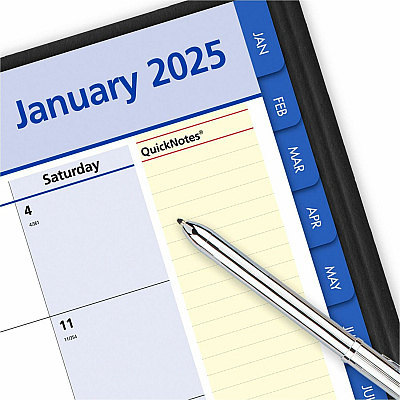 AT-A-GLANCE QuickNotes Monthly Planner, 11 x 8.25, Black Cover, 12-Month (Jan to Dec): 2026 (760605)
