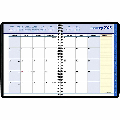 AT-A-GLANCE QuickNotes Monthly Planner, 8.75 x 7, Black Cover, 12-Month (Jan to Dec): 2026 (760805)