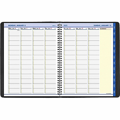 AT-A-GLANCE QuickNotes Weekly Vertical-Column Format Appointment Book, 11 x 8.25, Black Cover, 12-Month (Jan to Dec): 2026 (7695005)