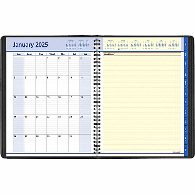 AT-A-GLANCE QuickNotes Weekly Vertical-Column Format Appointment Book, 11 x 8.25, Black Cover, 12-Month (Jan to Dec): 2026 (7695005)