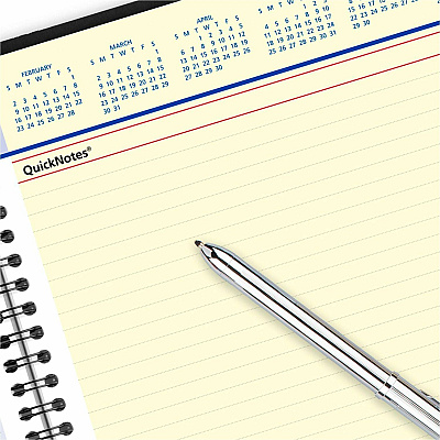 AT-A-GLANCE QuickNotes Weekly Vertical-Column Format Appointment Book, 11 x 8.25, Black Cover, 12-Month (Jan to Dec): 2026 (7695005)