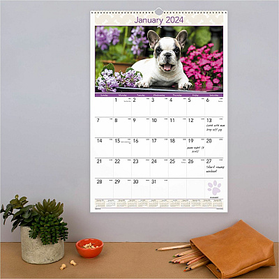 AT-A-GLANCE Puppies Monthly Wall Calendar, Puppies Photography, 15.5 x 22.75, White/Multicolor Sheets, 12-Month (Jan to Dec): 2026 (DMW16728)