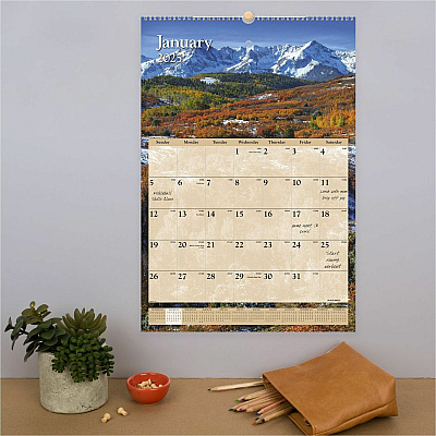 AT-A-GLANCE Scenic Monthly Wall Calendar, Landscape Photography, 15.5 x 22.75, White/Multicolor Sheets, 12-Month (Jan-Dec): 2026 (DMW20128)
