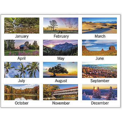 AT-A-GLANCE Scenic Three-Month Wall Calendar, Landscape Photography, 12 x 27, White Sheets, 14-Month: Dec 2025 to Jan 2027 (DMW50328)