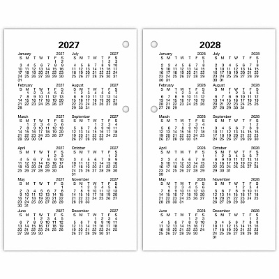AT-A-GLANCE Two-Color Desk Calendar Refill, 3.5 x 6, White Sheets, 12-Month (Jan to Dec): 2026 (E01750)