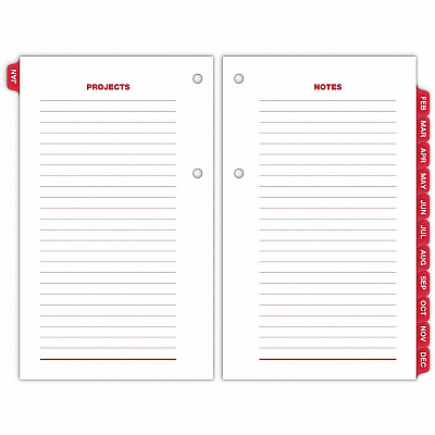 AT-A-GLANCE Two-Color Desk Calendar Refill, 3.5 x 6, White Sheets, 12-Month (Jan to Dec): 2026 (E01750)