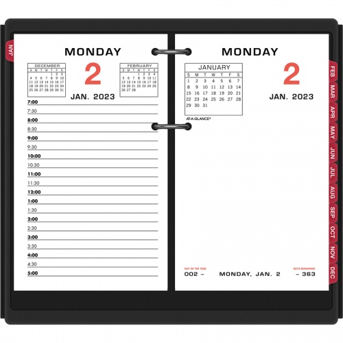 AT-A-GLANCE Daily Two-Color Desk Calendar Refill with tabs (E01750)