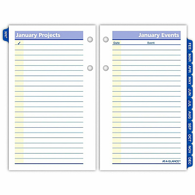 AT-A-GLANCE QuickNotes Desk Calendar Refill, 3.5 x 6, White/Yellow/Blue Sheets, 12-Month (Jan to Dec): 2026 (E51750)