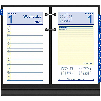 AT-A-GLANCE QuickNotes Desk Calendar Refill, 3.5 x 6, White/Yellow/Blue Sheets, 12-Month (Jan to Dec): 2026 (E51750)