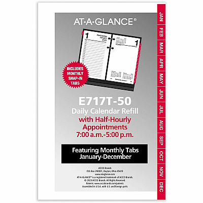 At-A-Glance Loose-Leaf Desk Calendar Refill withTabs (E717T50)