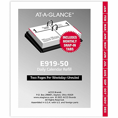 At-A-Glance Loose-Leaf Desk Calendar Refill (E91950)