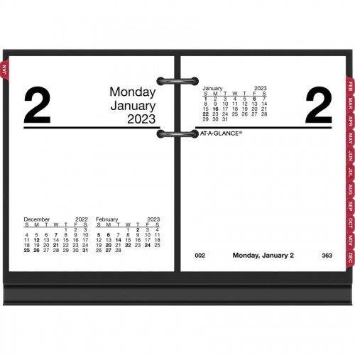 AT-A-GLANCE Compact Daily Desk Calendar Refill with Tabs (E91950)