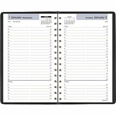 AT-A-GLANCE DayMinder Daily Appointment Book, 8.5 x 5.5, Black Cover, 12-Month (Jan to Dec): 2026 (G10000)