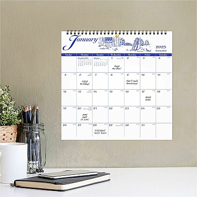 AT-A-GLANCE Illustrator's Edition Wall Calendar, Victorian Illustrations Artwork, 12 x 12, White/Blue Sheets, 12-Month (Jan to Dec): 2026 (G100017)