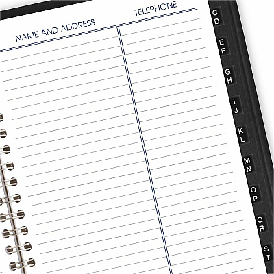 AT-A-GLANCE DayMinder Block Format Weekly Appointment Book, Tabbed Telephone/Add Section, 8.5 x 5.5, Black, 12-Month (Jan to Dec): 2026 (G21000)
