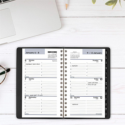 AT-A-GLANCE DayMinder Weekly Pocket Appointment Book with Telephone/Address Section, 6 x 3.5, Black Cover, 12-Month (Jan to Dec): 2026 (G25000)