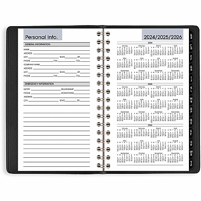 AT-A-GLANCE DayMinder Weekly Pocket Appointment Book with Telephone/Address Section, 6 x 3.5, Black Cover, 12-Month (Jan to Dec): 2026 (G25000)