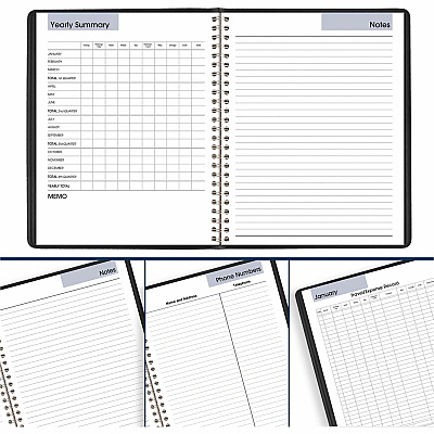 AT-A-GLANCE DayMinder Monthly Planner with Notes Column, Un-Ruled Blocks, 8.75 x 7, Black Cover, 12-Month (Jan to Dec): 2026 (G40000)