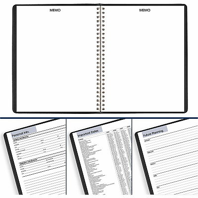 AT-A-GLANCE DayMinder Monthly Planner with Notes Column, Un-Ruled Blocks, 8.75 x 7, Black Cover, 12-Month (Jan to Dec): 2026 (G40000)