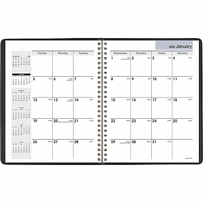 AT-A-GLANCE DayMinder Monthly Planner with Notes Column, Un-Ruled Blocks, 8.75 x 7, Black Cover, 12-Month (Jan to Dec): 2026 (G40000)