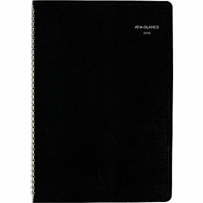 AT-A-GLANCE DayMinder Monthly Planner, Ruled Blocks, 12" x 8", Black Cover, 14-Month: Dec 2025 to Jan 2027 (G47000)