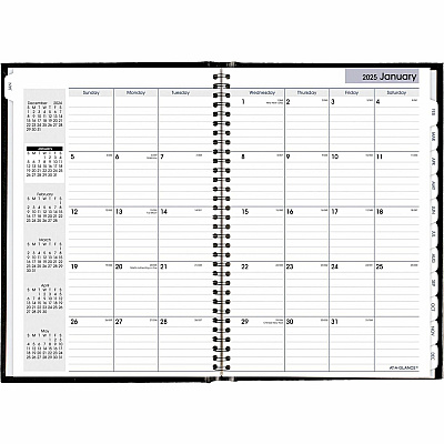 AT-A-GLANCE DayMinder Hard-Cover Monthly Planner, Ruled Blocks, 11.75 x 8, Black Cover, 14-Month: Dec 2025 to Jan 2027 (G470H00)