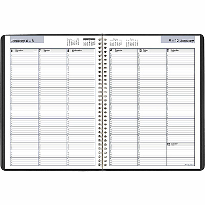 AT-A-GLANCE DayMinder Weekly Appointment Book, Vertical-Column Format, 11 x 8, Black Cover, 12-Month (Jan to Dec): 2026 (G52000)