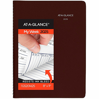 AT-A-GLANCE DayMinder Weekly Appointment Book, Vertical-Column Format, 11 x 8, Burgundy Cover, 12-Month (Jan to Dec): 2026 (G52014)