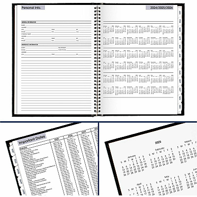 AT-A-GLANCE DayMinder Hardcover Weekly Vertical-Column Format Appointment Book, 11 x 8, Black Cover, 12-Month (Jan to Dec): 2026 (G520H00)