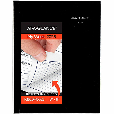 AT-A-GLANCE DayMinder Hardcover Weekly Vertical-Column Format Appointment Book, 11 x 8, Black Cover, 12-Month (Jan to Dec): 2026 (G520H00)